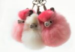 Alpaca Fur Pom-Pom Keychain (Alpaca Head Design) - Image 3