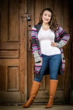 Long Alpaca Baby Cardigan "ZigZag" - Image 2