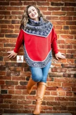 Alpaca Poncho with sleeves "Matilde"