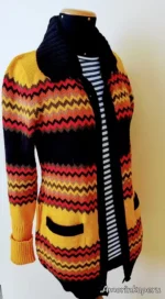 Long Alpaca Baby Cardigan "ZigZag" - Image 3