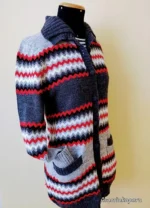 Long Alpaca Baby Cardigan "ZigZag" - Image 4