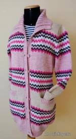 Long Alpaca Baby Cardigan "ZigZag" - Image 5